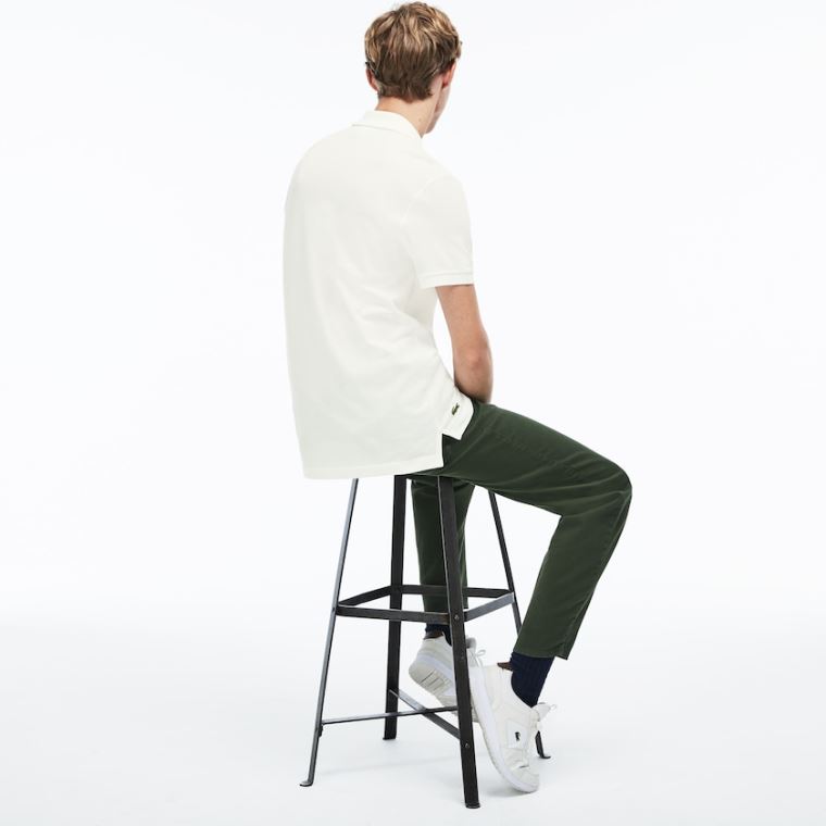 Lacoste Regular Fit LCST Lettering Petit Piqué Polo Bílé | 8dyZDgV0