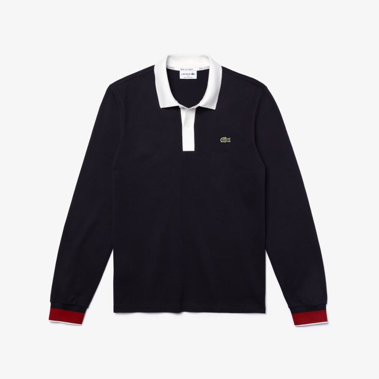 Lacoste Regular Fit Made in France Polo Shirt Tmavě Blankyt Blankyt Bílé Tmavě Červené | vqzJqiC4