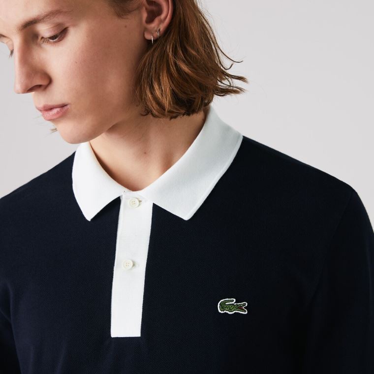 Lacoste Regular Fit Made in France Polo Shirt Tmavě Blankyt Blankyt Bílé Tmavě Červené | vqzJqiC4