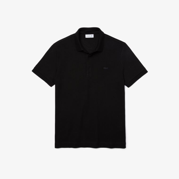 Lacoste Regular Fit Paris Polo Černé | XMBGpFKx