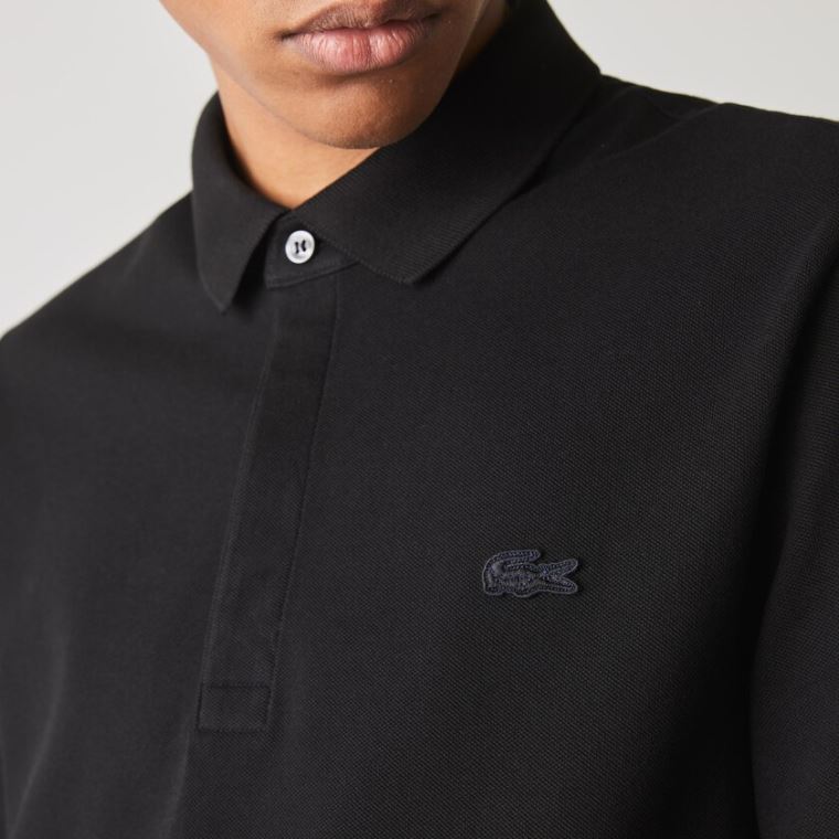 Lacoste Regular Fit Paris Polo Černé | XMBGpFKx