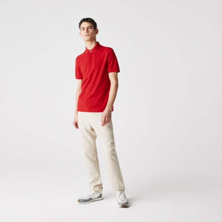 Lacoste Regular Fit Paris Polo Červené | zbtTVUaG