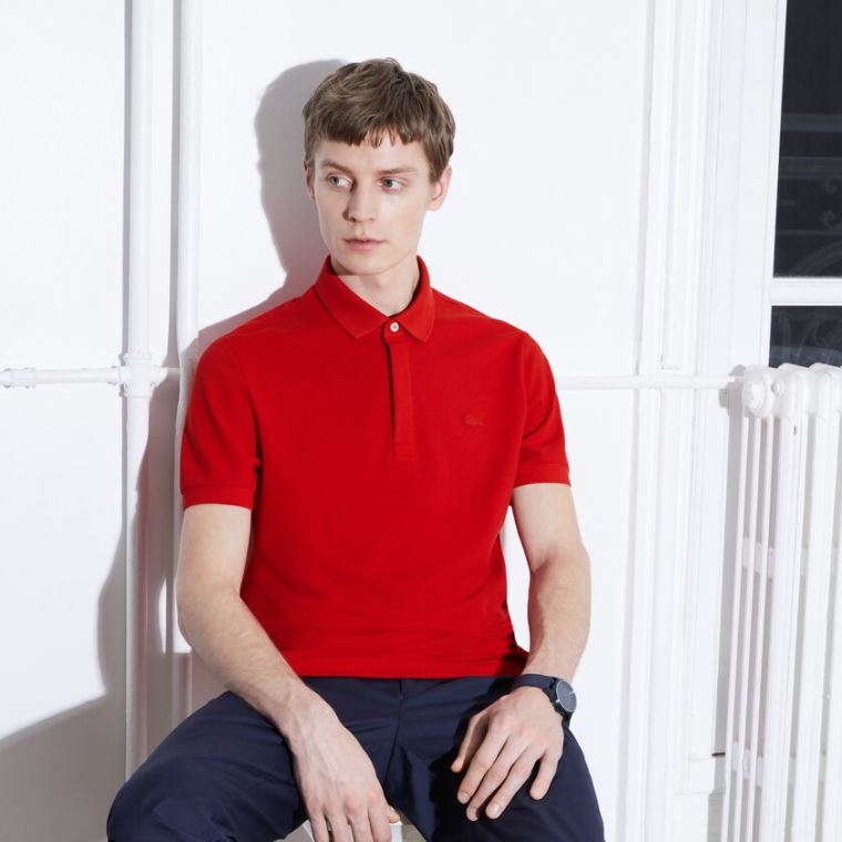 Lacoste Regular Fit Paris Polo Červené | zbtTVUaG