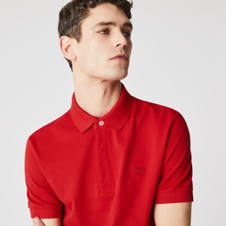 Lacoste Regular Fit Paris Polo Červené | zbtTVUaG