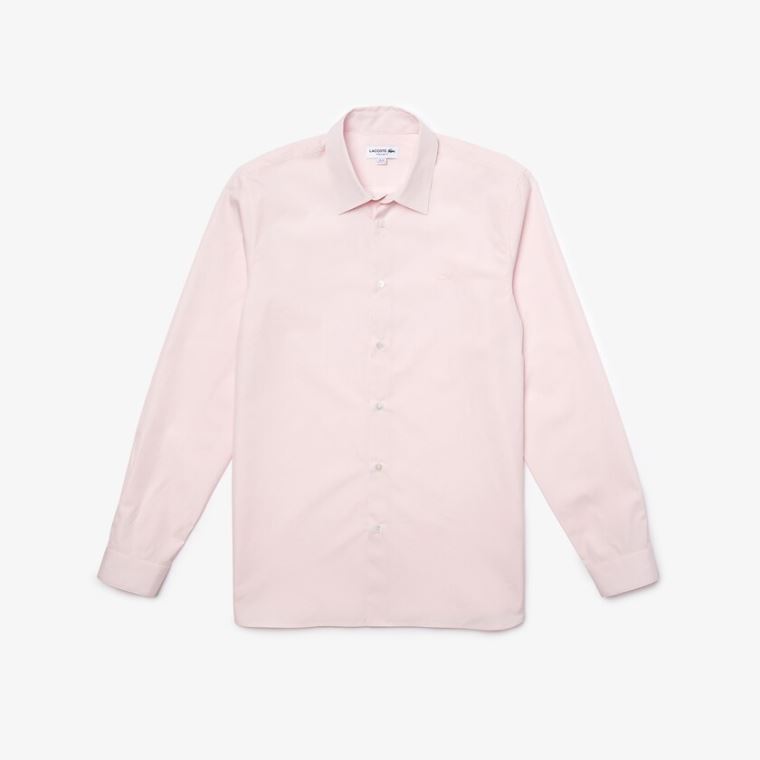 Lacoste Regular Fit Premium Bavlněné Poplin Shirt Světle Růžové | FT9St7R7