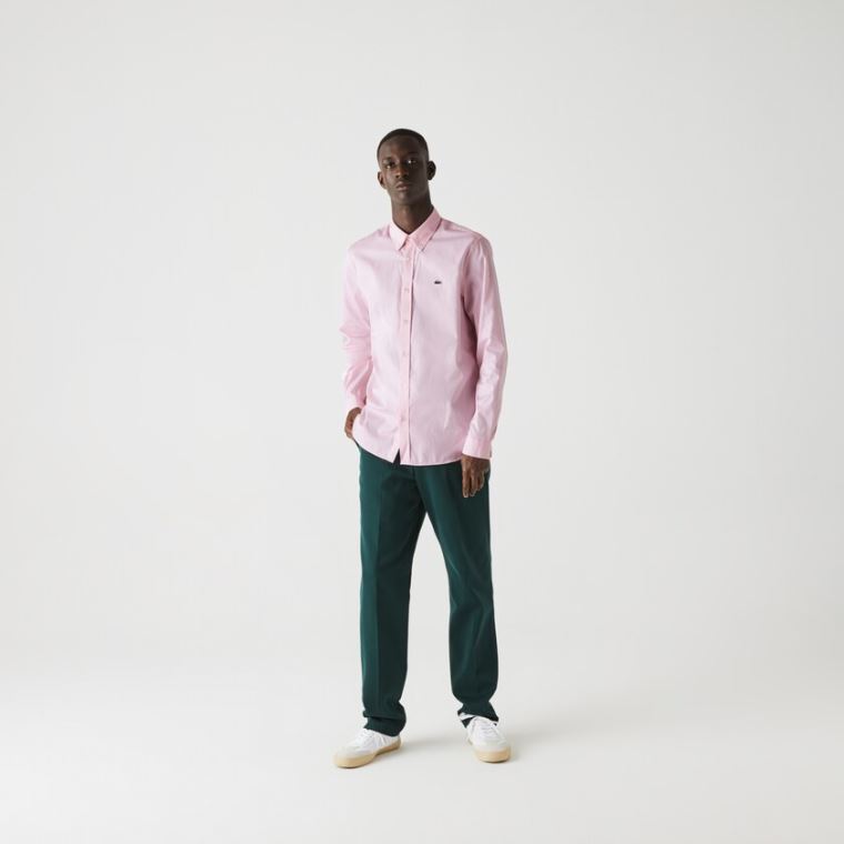 Lacoste Regular Fit Premium Bavlněné Shirt Světle Růžové | lkbEmhS4