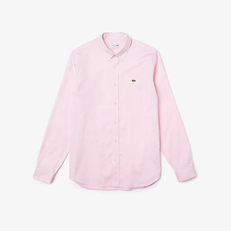 Lacoste Regular Fit Premium Bavlněné Shirt Světle Růžové | lkbEmhS4