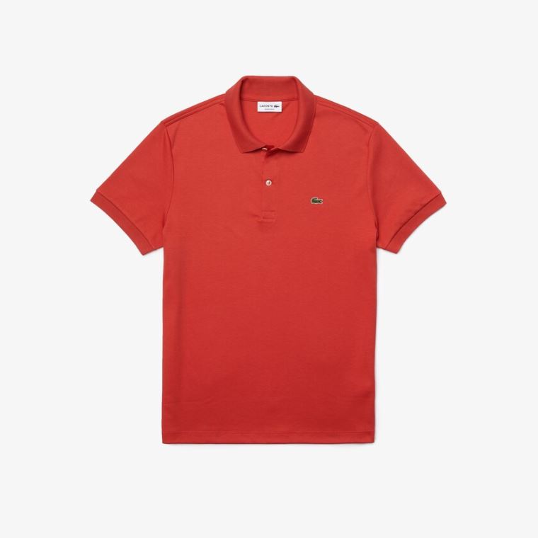 Lacoste Regular Fit Soft Bavlněné Polo Červené | JA1N1Q0w