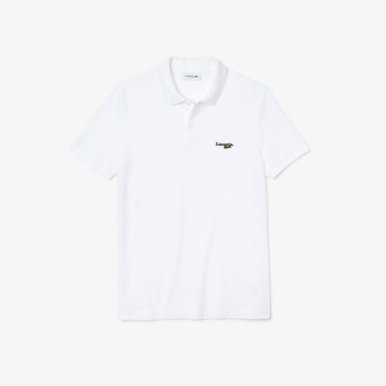 Lacoste Regular Fit Solid Bavlněné Piqué Polo With Badge Bílé | dceIElld