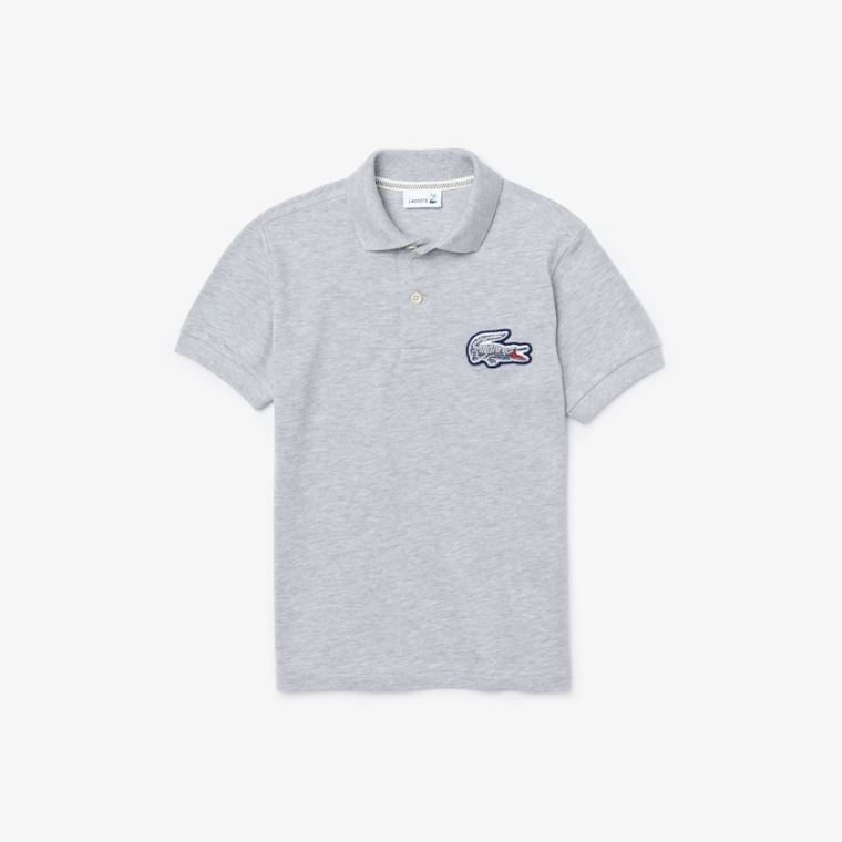 Lacoste Regular fit Crocodile Flecked Bavlněné Piqué Polo Shirt Šedé | wN5CnIda