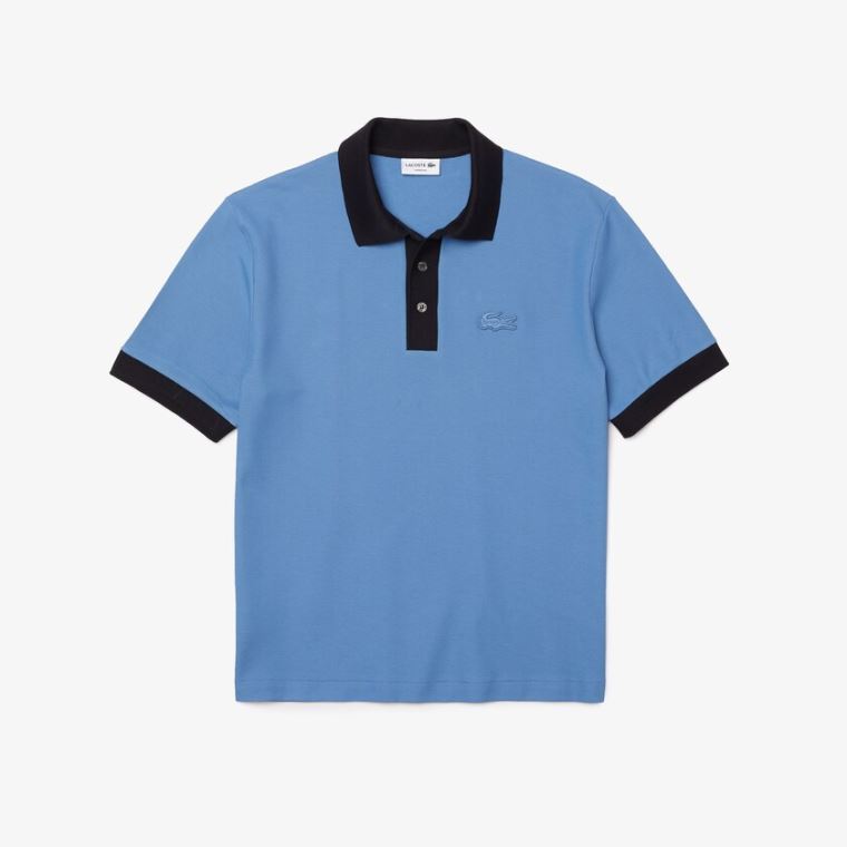 Lacoste Relaxed Fit Textured Bavlněné Piqué Polo Blankyt Tmavě Blankyt Blankyt | Y29WDhH0