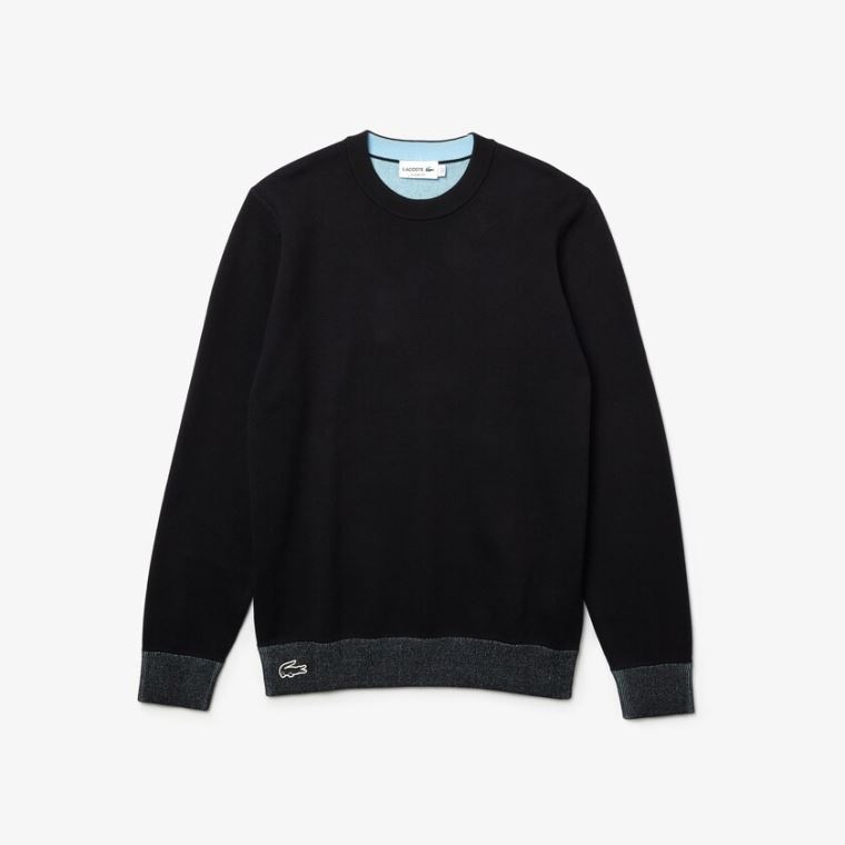 Lacoste Reversible Crew Neck Contrast Svetrové Tmavě Blankyt Blankyt Blankyt | 2OCBMysI