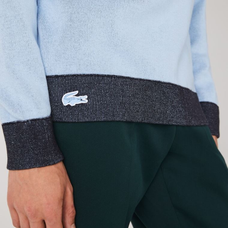 Lacoste Reversible Crew Neck Contrast Svetrové Tmavě Blankyt Blankyt Blankyt | 2OCBMysI