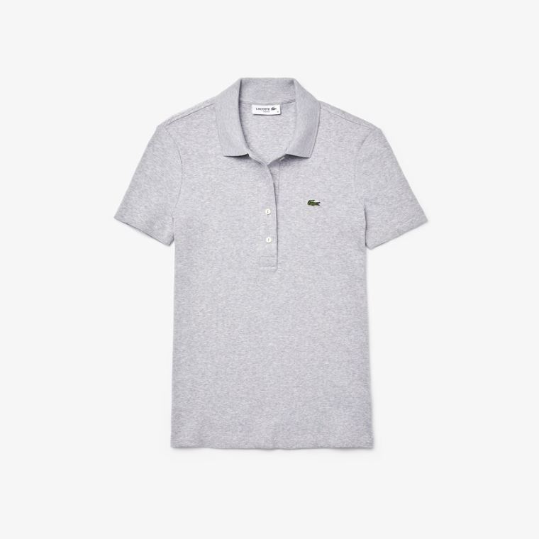 Lacoste Ribbed Bavlněné Polo Šedé | 0lKqNOWk