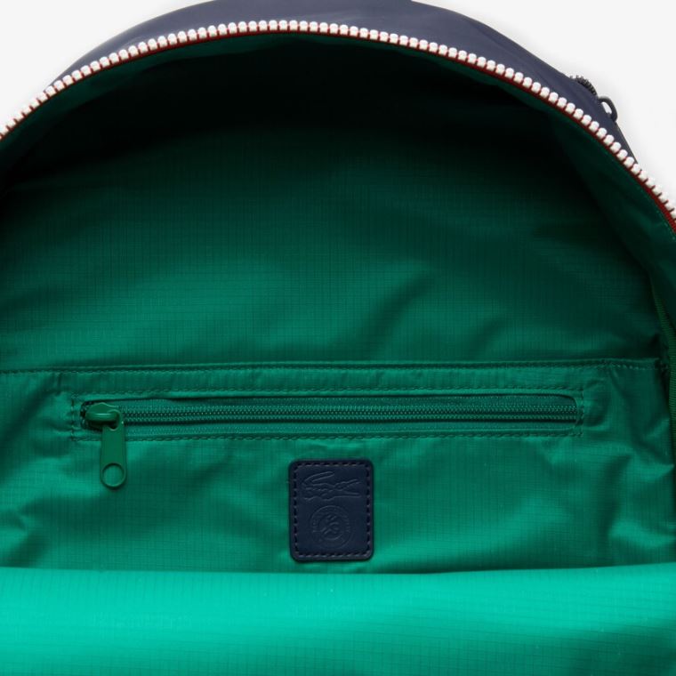 Lacoste Roland Garros Nylon Backpack Tmavě Blankyt Zelene | cjdUyDct