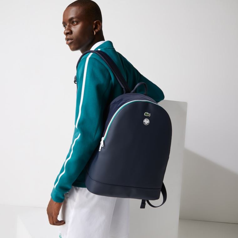 Lacoste Roland Garros Nylon Backpack Tmavě Blankyt Zelene | cjdUyDct