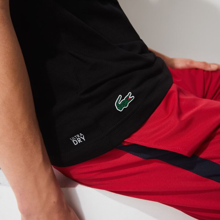 Lacoste SPORT 3D Print Prodyšný T-shirt Černé | wuyiuAEh