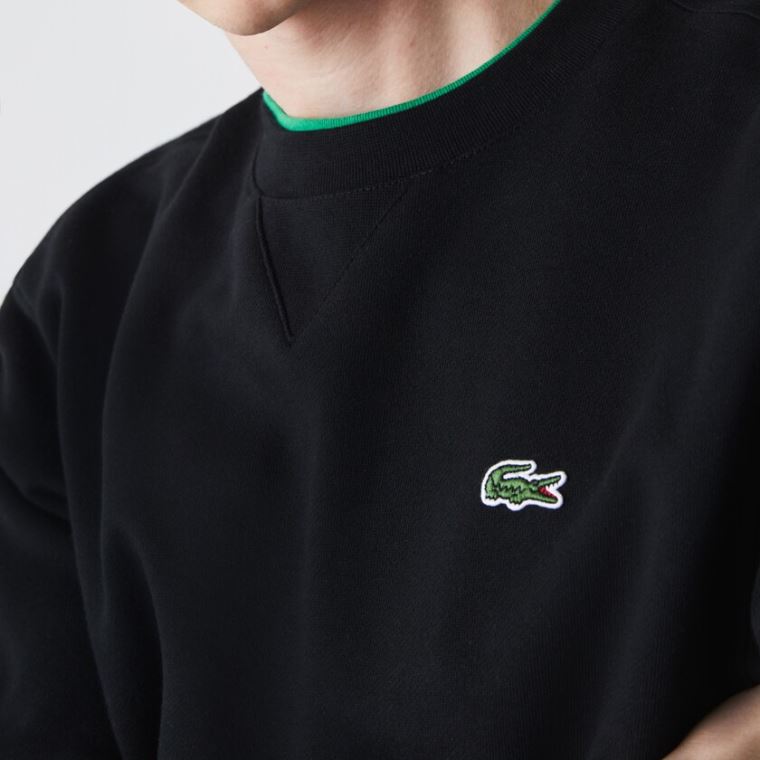 Lacoste SPORT Bavlněné Blend Fleece Sweatshirt Černé | s1cdweqX