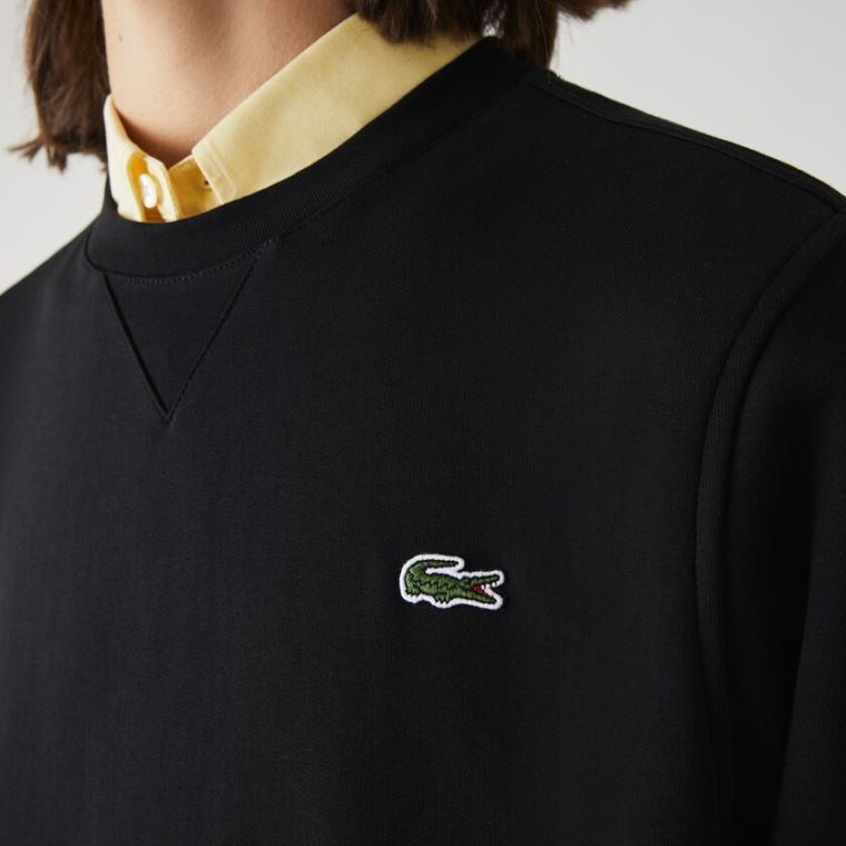 Lacoste SPORT Bavlněné Blend Fleece Sweatshirt Černé | s1cdweqX