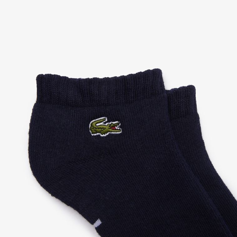 Lacoste SPORT Branded Low-Cut Bavlněné Socks Tmavě Blankyt Blankyt Bílé | Mj9F5qFV