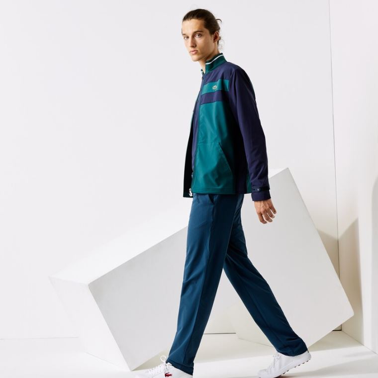 Lacoste SPORT Checkered Technical Golfové Pants Tmavě Blankyt Blankyt Zelene | oMBvXviU