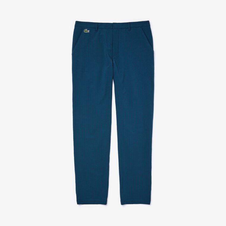 Lacoste SPORT Checkered Technical Golfové Pants Tmavě Blankyt Blankyt Zelene | oMBvXviU