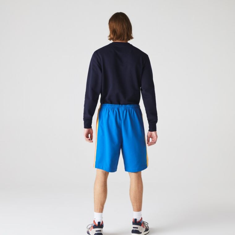 Lacoste SPORT Contrast Band Fleece Shorts Blankyt Žluté Červené Tmavě Blankyt Blankyt Bílé | ZmvxsWMb