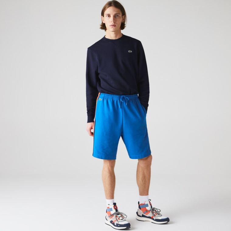 Lacoste SPORT Contrast Band Fleece Shorts Blankyt Žluté Červené Tmavě Blankyt Blankyt Bílé | ZmvxsWMb