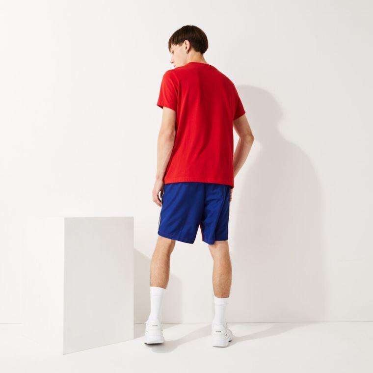 Lacoste SPORT Contrast Band Two-Tone Lehké Shorts Červené Blankyt | zizAm7CB