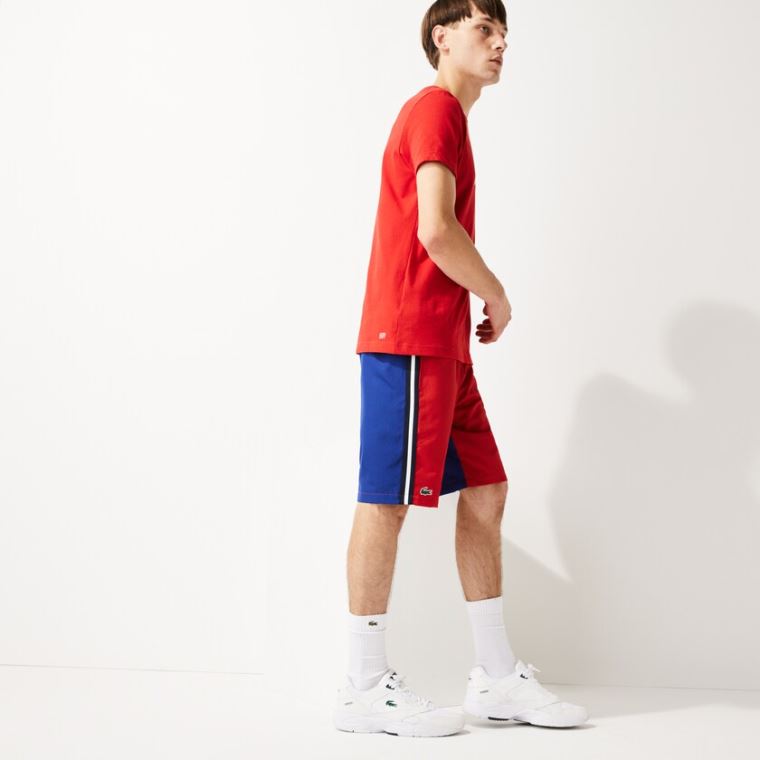 Lacoste SPORT Contrast Band Two-Tone Lehké Shorts Červené Blankyt | zizAm7CB