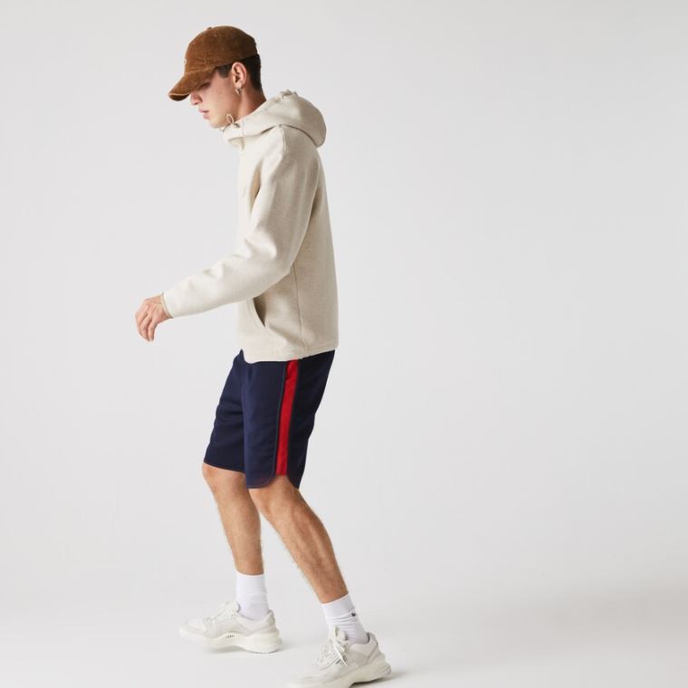 Lacoste SPORT Contrast Bands Bavlněné Blend Shorts Tmavě Blankyt Blankyt Červené | BFMz7Cas