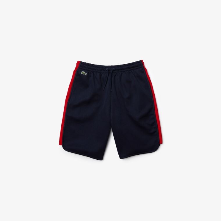 Lacoste SPORT Contrast Bands Bavlněné Blend Shorts Tmavě Blankyt Blankyt Červené | BFMz7Cas