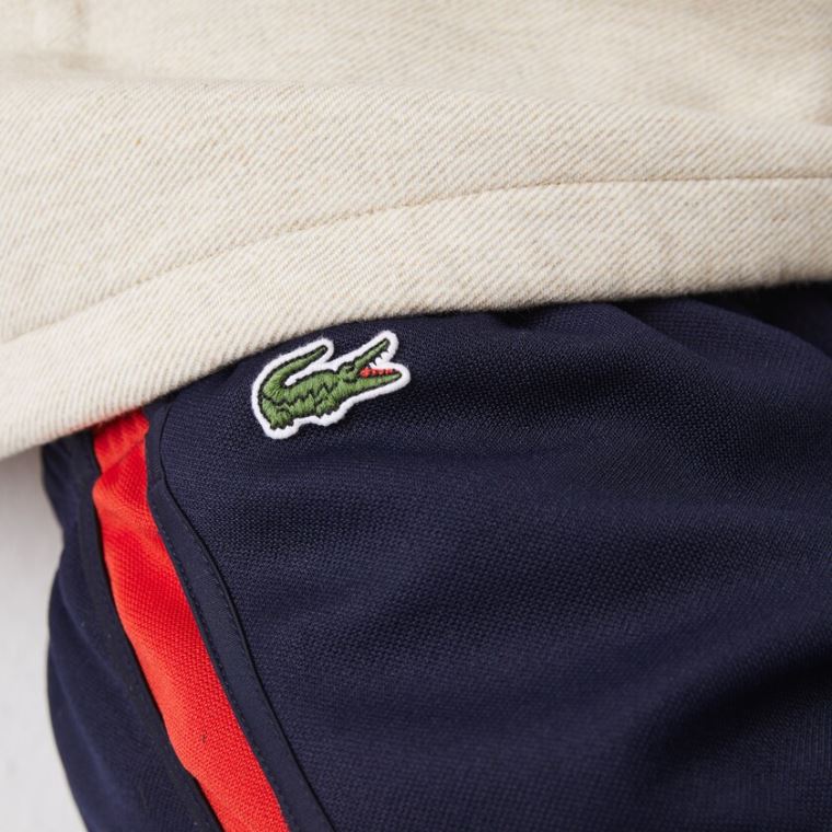 Lacoste SPORT Contrast Bands Bavlněné Blend Shorts Tmavě Blankyt Blankyt Červené | BFMz7Cas