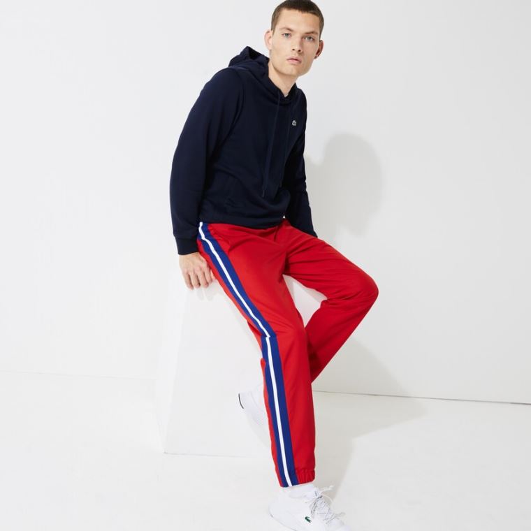 Lacoste SPORT Contrast Bands Lehké Tracksuit Pants Červené Blankyt Bílé | erStTjll