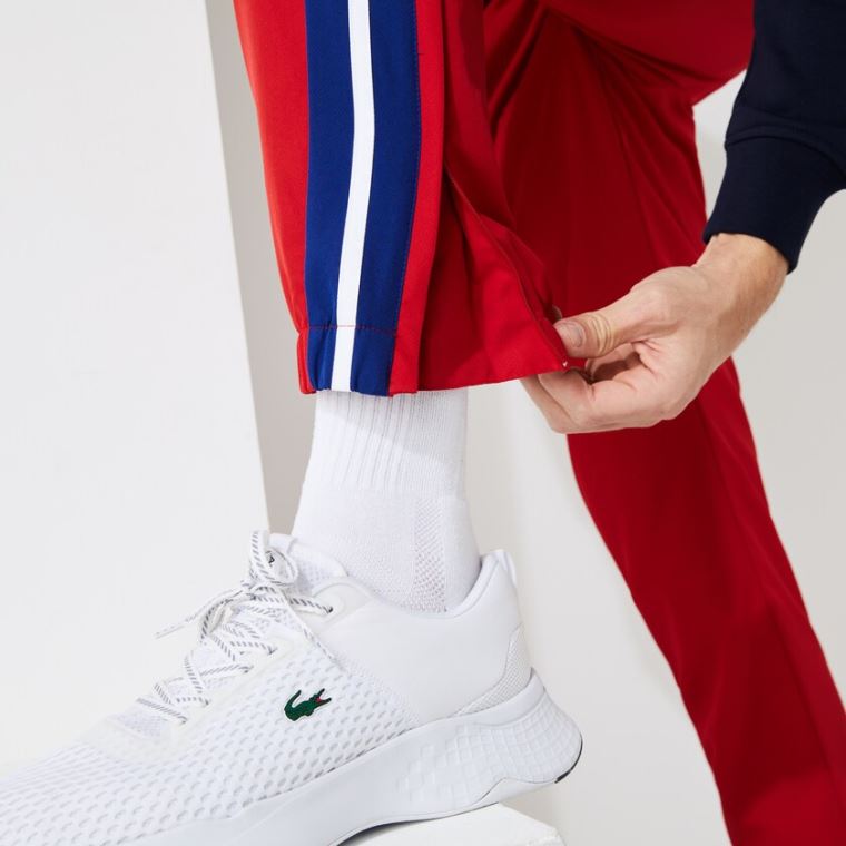 Lacoste SPORT Contrast Bands Lehké Tracksuit Pants Červené Blankyt Bílé | erStTjll