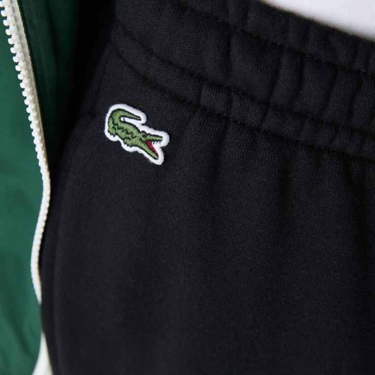 Lacoste SPORT Crocodile Print Fleece Jogging Pants Černé | JDMnqUHO