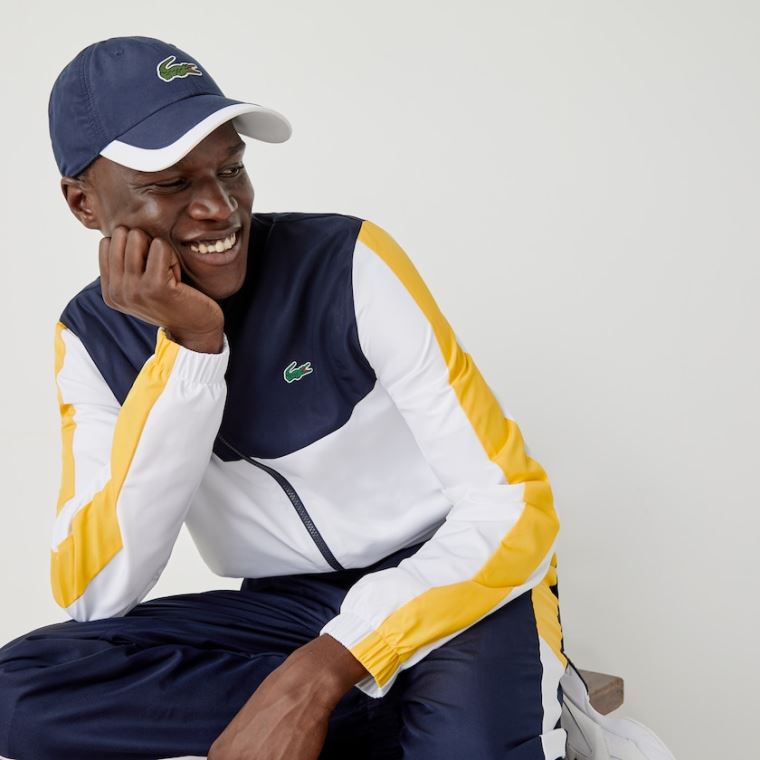 Lacoste SPORT Lehké Colorblock Tracksuit Tmavě Blankyt Blankyt Bílé Žluté | iE04w9mU