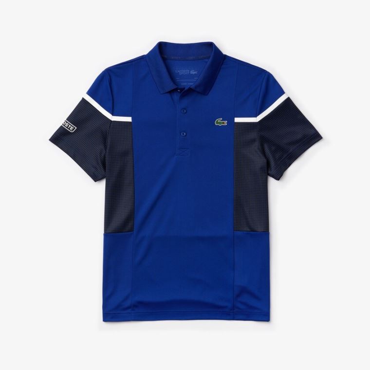 Lacoste SPORT Mesh Panel Prodyšný Tenisové Polo Shirt Blankyt Černé Bílé | mmss5MIN