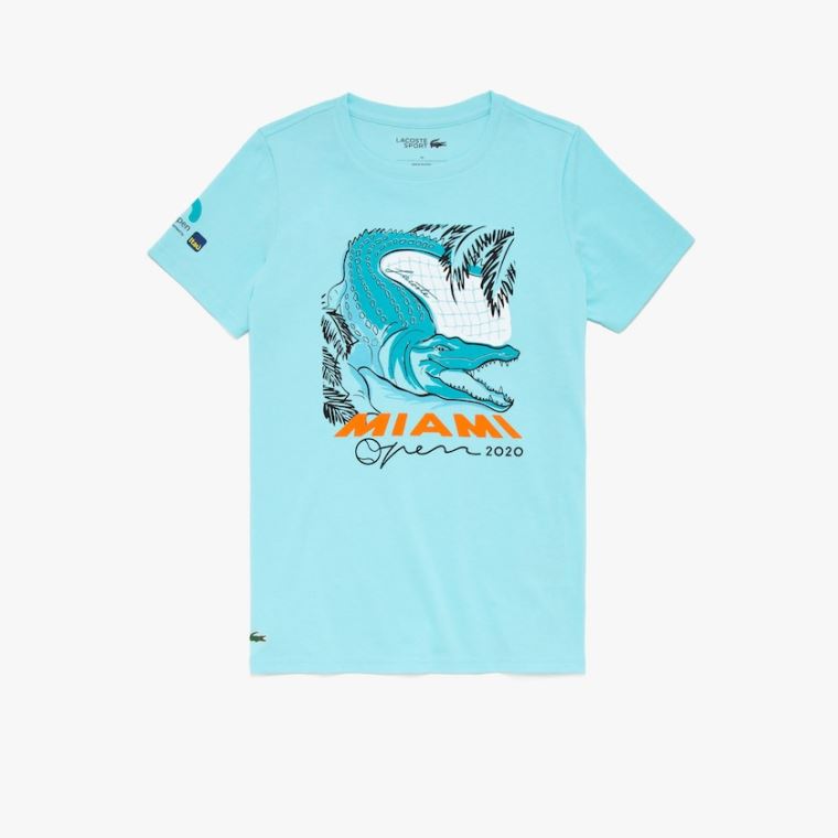 Lacoste SPORT Miami Open Crocodile Print T-shirt Tyrkysové | zNSRpFsW