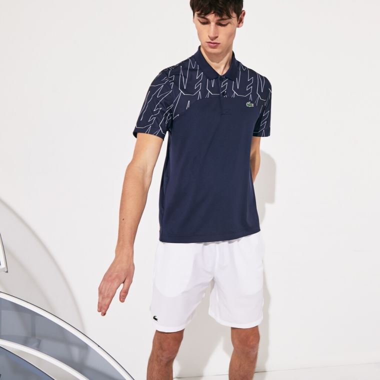 Lacoste SPORT Novak Djokovic Prodyšný Ultra-Light Polo Shirt Tmavě Blankyt Blankyt Bílé | nC0115q9