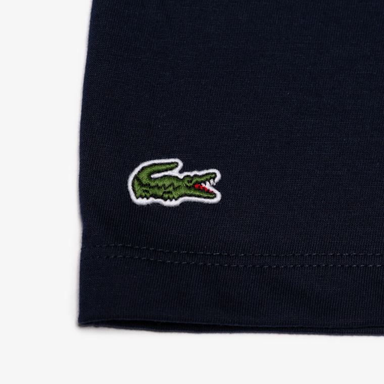 Lacoste SPORT Printed Tenisové T-Shirt Tmavě Blankyt Blankyt Bílé | BwGuU2AU