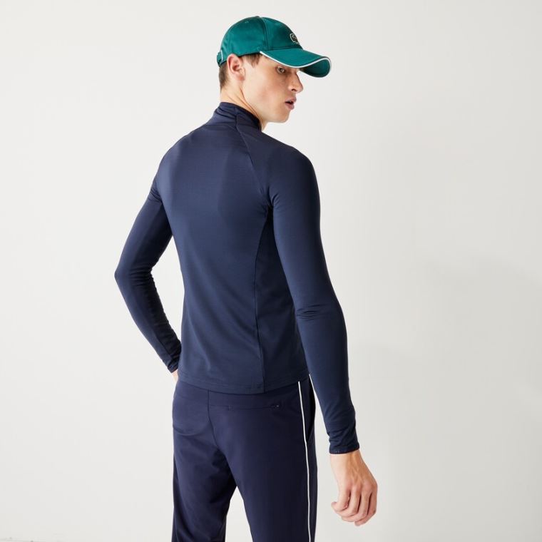 Lacoste SPORT Prodyšný Ergonomic Zip Golfové Jacket Tmavě Blankyt Blankyt | O0SkMBzM