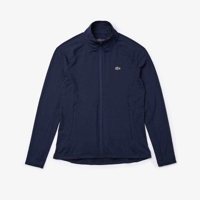 Lacoste SPORT Prodyšný Ergonomic Zip Golfové Jacket Tmavě Blankyt Blankyt | O0SkMBzM