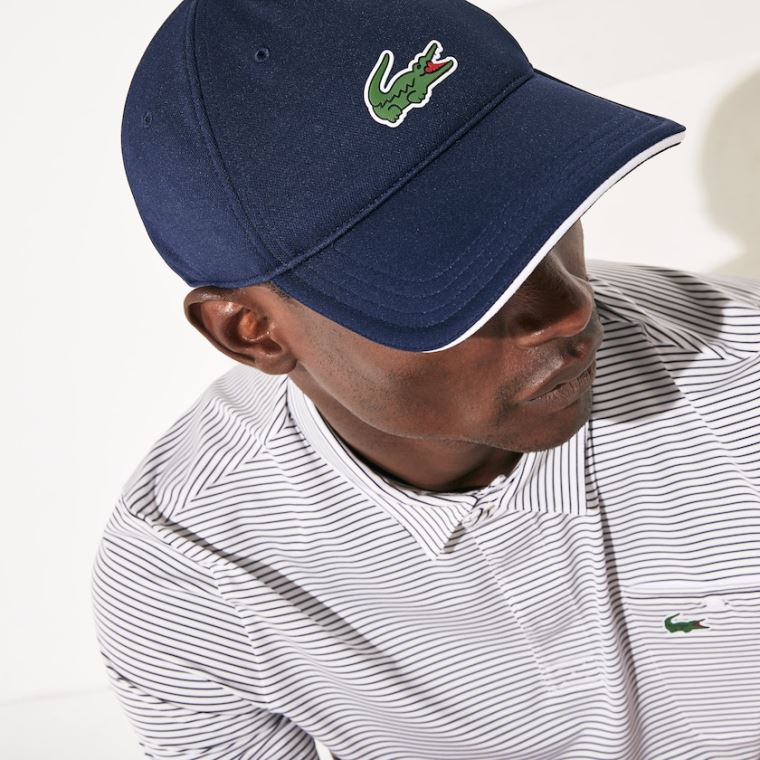 Lacoste SPORT Prodyšný Piqué Golfové Cap Tmavě Blankyt Blankyt Bílé | 9A7nCUb4