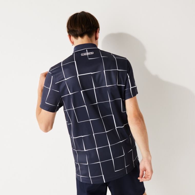 Lacoste SPORT Prodyšný Print Piqué Tenisové Polo Shirt Béžový Červené | J7lk2Ot9