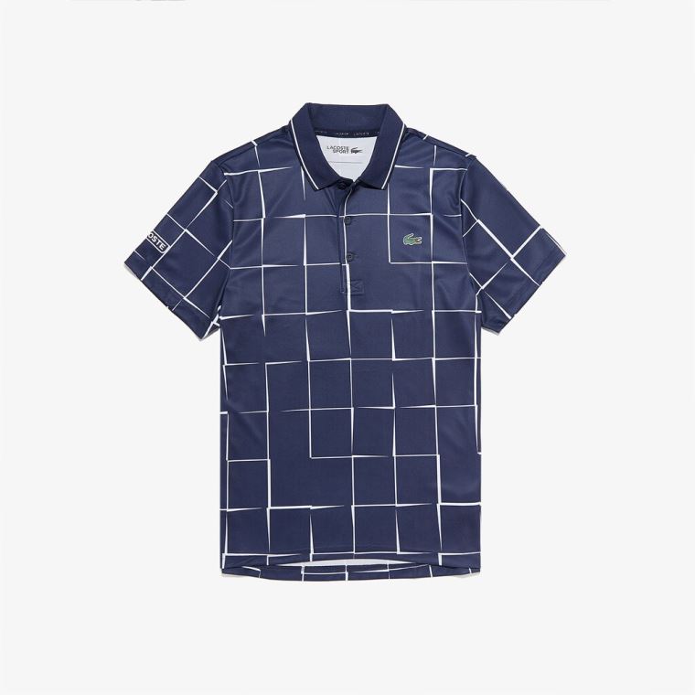 Lacoste SPORT Prodyšný Print Piqué Tenisové Polo Shirt Béžový Červené | J7lk2Ot9