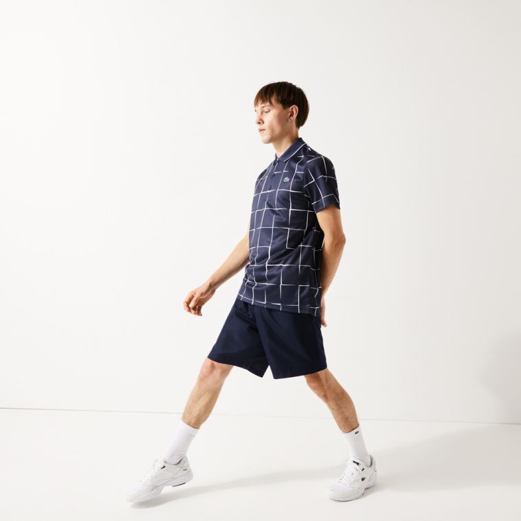 Lacoste SPORT Prodyšný Print Piqué Tenisové Polo Shirt Béžový Červené | J7lk2Ot9