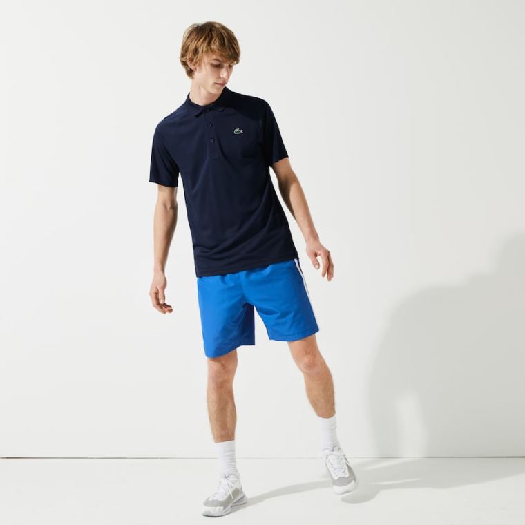 Lacoste SPORT Prodyšný Run-Resistant Interlock Polo Shirt Tmavě Blankyt Blankyt | DcbHzlAr