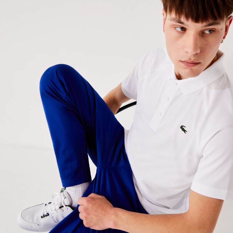 Lacoste SPORT Prodyšný Run-Resistant Interlock Polo Shirt Bílé | LigxzTsy