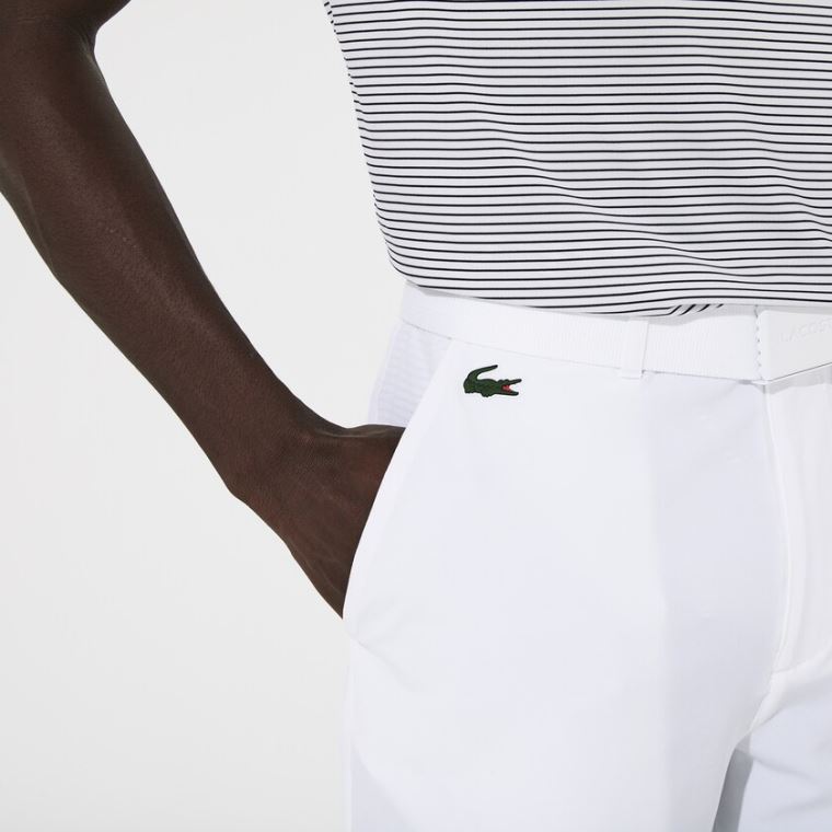 Lacoste SPORT Prodyšný Stretch Golfové Bermudas Bílé | YkAxZZaf